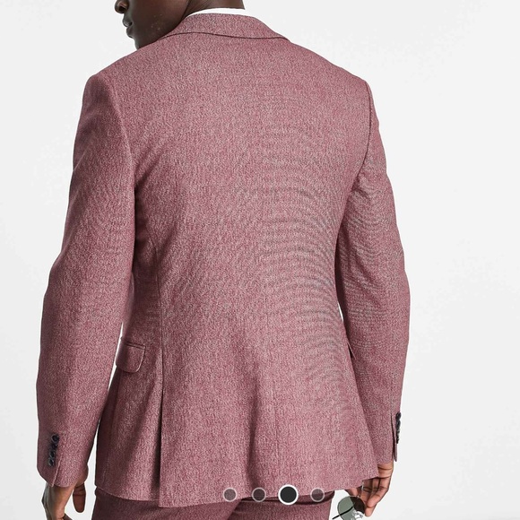 ASOS Suit Jacket w/ micro texture in burgundy (Size Chest 42 Reg) - Picture 2 of 7